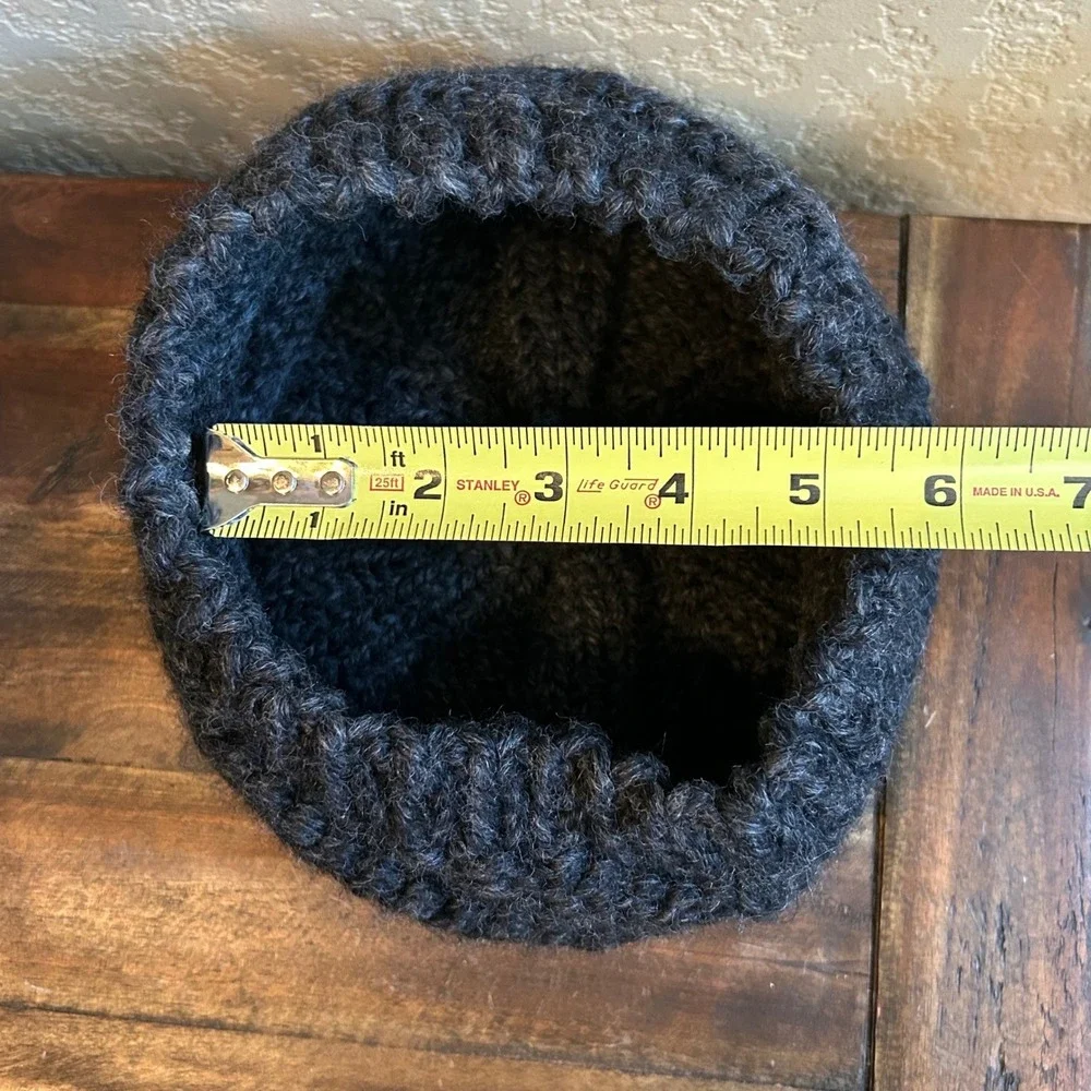 Unbranded Charcoal Gray Knit Cloche Hat Soft Foldable Winter Bucket Style